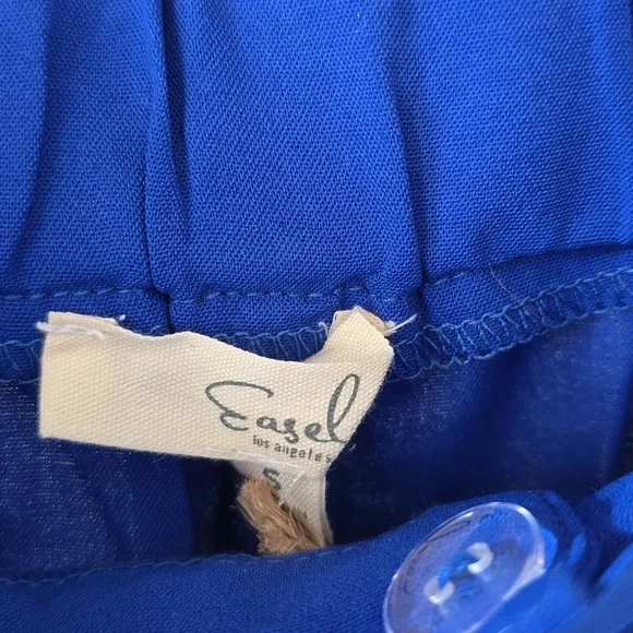 Easel Royal Blue Wide Leg Pants - Picture 3 of 8